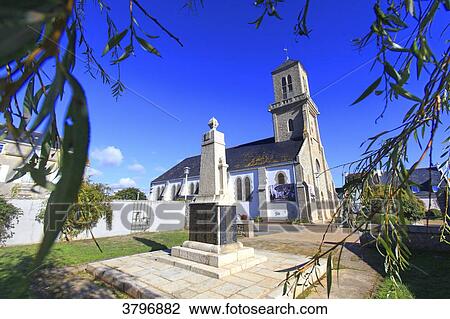 France, Brittany, Finistere. Le Guilvinec. Church. View Large Photo Image Stock Image - France, Brittany, Finistere. Le Guilvinec. Church.. Fotosearch
