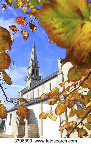 France, Brittany, Finistere. Loctudy Church View Large Photo Image Stock Image - France, Brittany, Finistere. Loctudy Church. Fotosearch