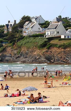 France, Brittany, Finistere, Pentrez beach. View Large Photo Image Stock Image - France, Brittany, Finistere, Pentrez beach.. Fotosearch
