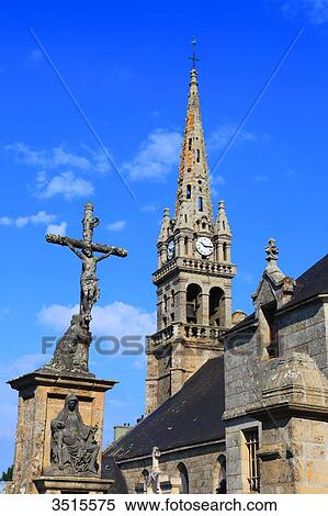 France, Brittany. Guiscriff. Church. View Large Photo Image Stock Photography - France, Brittany. Guiscriff. Church.. Fotosearch