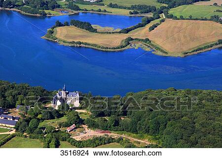 France, Brittany, Morbihan. Aerial view. The Aven river. View Large Photo Image Picture - France, Brittany, Morbihan. Aerial view. The Aven river.. Fotosearch
