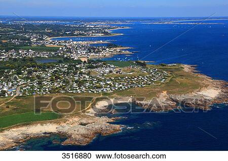 France, Brittany, Morbihan. Aerial view. Pointe du Talus. Larmor-Plage. View Large Photo Image Stock Image - France, Brittany, Morbihan. Aerial view. Pointe du Talus. Larmor-Plage.. Fotosearch
