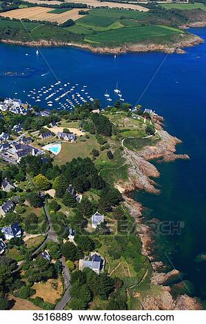 France, Brittany, Morbihan. Aerial view. Port-Manec'h View Large Photo Image Stock Photo - France, Brittany, Morbihan. Aerial view. Port-Manec'h. Fotosearch