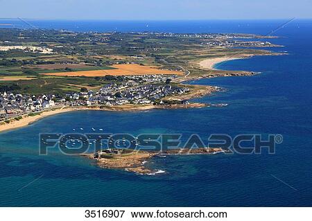 Stock Photo - France, Brittany, Morbihan. Aerial view. Fort-Bloque. Ploemeur.. Fotosearch