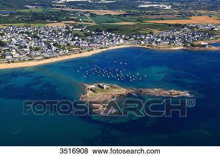 France, Brittany, Morbihan. Aerial view. Fort-Bloque. Ploemeur. View Large Photo Image Stock Photo - France, Brittany, Morbihan. Aerial view. Fort-Bloque. Ploemeur.. Fotosearch