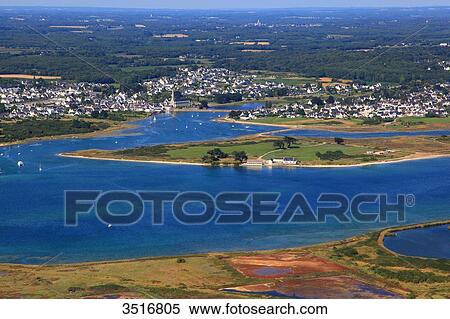 France, Brittany, Morbihan. Gavres peninsula. Aerial view. View Large Photo Image Stock Photography - France, Brittany, Morbihan. Gavres peninsula. Aerial view.. Fotosearch
