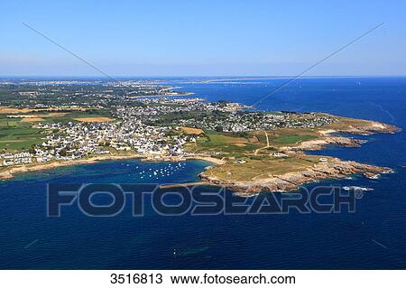 France, Brittany, Morbihan. Kerroc'h. Aerial view. View Large Photo Image Stock Image - France, Brittany, Morbihan. Kerroc'h. Aerial view.. Fotosearch