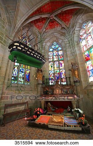 France, Brittany, Morbihan. Le Faouet or Ar Faoued. Sainte Barbe du Faouet Chapel. Marine ex voto. View Large Photo Image Picture - France, Brittany, Morbihan. Le Faouet or Ar Faoued. Sainte Barbe du Faouet Chapel. Marine ex voto.. Fotosearch
