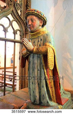 Stock Photo - France, Brittany, Morbihan. Le Faouet or Ar Faoued. Saint Fiacre Chapel. Saint Fiacre jube.. Fotosearch