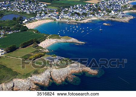 France, Brittany, Morbihan. Le Perello. Aerial view. View Large Photo Image Picture - France, Brittany, Morbihan. Le Perello. Aerial view.. Fotosearch