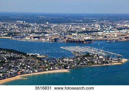 France, Brittany, Morbihan. Lorient. Aerial view. View Large Photo Image Stock Image - France, Brittany, Morbihan. Lorient. Aerial view.. Fotosearch