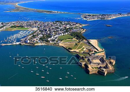 France, Brittany, Morbihan. Lorient. Port Louis citadel. Aerial view. View Large Photo Image Stock Image - France, Brittany, Morbihan. Lorient. Port Louis citadel. Aerial view.. Fotosearch