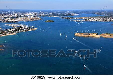 France, Brittany, Morbihan. Lorient. Aerial view. View Large Photo Image Stock Photo - France, Brittany, Morbihan. Lorient. Aerial view.. Fotosearch