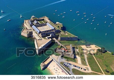 France, Brittany, Morbihan. Lorient. Port Louis citadel. Aerial view. View Large Photo Image Stock Photography - France, Brittany, Morbihan. Lorient. Port Louis citadel. Aerial view.. Fotosearch