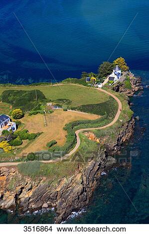 France, Brittany, Morbihan. Moelan sur mer. Guidel Plages. Aerial view. View Large Photo Image Picture - France, Brittany, Morbihan. Moelan sur mer. Guidel Plages. Aerial view.. Fotosearch