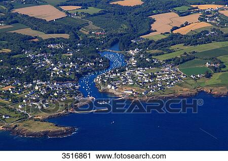 France, Brittany, Morbihan. Moelan sur mer. Doelan. Aerial view. View Large Photo Image Stock Image - France, Brittany, Morbihan. Moelan sur mer. Doelan. Aerial view.. Fotosearch