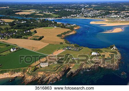 France, Brittany, Morbihan. Moelan sur mer. Guidel Plages. Aerial view. View Large Photo Image Stock Image - France, Brittany, Morbihan. Moelan sur mer. Guidel Plages. Aerial view.. Fotosearch