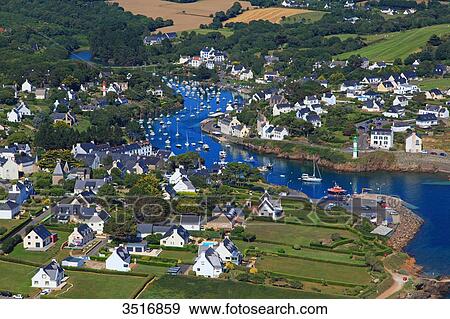 France, Brittany, Morbihan. Moelan sur mer. Doelan. Aerial view. View Large Photo Image Stock Photo - France, Brittany, Morbihan. Moelan sur mer. Doelan. Aerial view.. Fotosearch