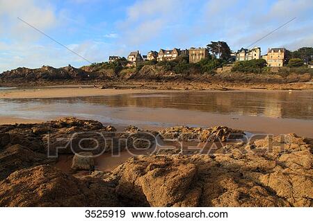 France, Brittany, St Lunaire. Beach. View Large Photo Image Stock Photo - France, Brittany, St Lunaire. Beach.. Fotosearch