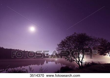 France, Burgundy, Yonne. Saint Sauveur in Puisaye. The pond of Joumiers by night, in lunar atmosphere. View Large Photo Image Stock Image - France, Burgundy, Yonne. Saint Sauveur in Puisaye. The pond of Joumiers by night, in lunar atmosphere.. Fotosearch