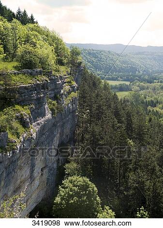 Stock Photo - France, Eastern France, Jura, transverse valley near Blois-sur-Seille. Fotosearch
