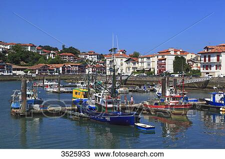 France, French Basque Country, Pyrenees-Atlantiques, Saint Jean de Luz, general view of the harbour View Large Photo Image Stock Image - France, French Basque Country, Pyrenees-Atlantiques, Saint Jean de Luz, general view of the harbour. Fotosearch