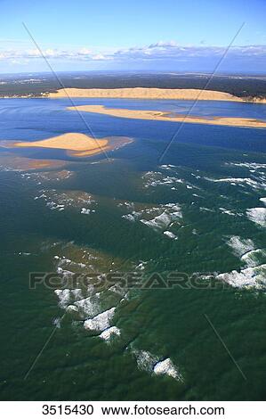 France, Gironde. Aerial veiw of the Dune of Pilat and Banc d'Arguin. View Large Photo Image Stock Image - France, Gironde. Aerial veiw of the Dune of Pilat and Banc d'Arguin.. Fotosearch