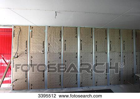 France, House building, wall insulation with glass wool panels on metal rails View Large Photo Image Stock Image - France, House building, wall insulation with glass wool panels on metal rails. Fotosearch