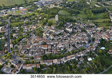 France, Lot, aerial view of the village of Montcuq View Large Photo Image Stock Photography - France, Lot, aerial view of the village of Montcuq. Fotosearch