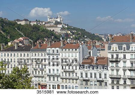 France. Lyon. Facades of buildings quay Fulchiron and the basilica Notre-Dame of Fourviere View Large Photo Image Stock Image - France. Lyon. Facades of buildings quay Fulchiron and the basilica Notre-Dame of Fourviere. Fotosearch
