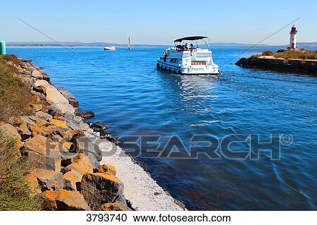 Stock Image - France, Marseillan. Canal du Midi.. Fotosearch