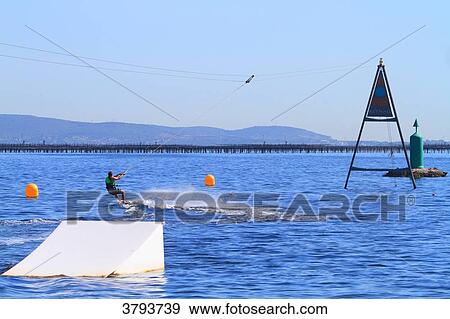 France, Marseillan. Wakeboard. View Large Photo Image Stock Photo - France, Marseillan. Wakeboard.. Fotosearch