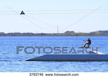 France, Marseillan. Wakeboard. View Large Photo Image Stock Photograph - France, Marseillan. Wakeboard.. Fotosearch