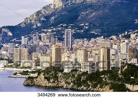France, Monaco, French Riviera, view on the Rock, concretisation of the coast, aerial photo, skyscraper View Large Photo Image Stock Photo - France, Monaco, French Riviera, view on the Rock, concretisation of the coast, aerial photo, skyscraper. Fotosearch