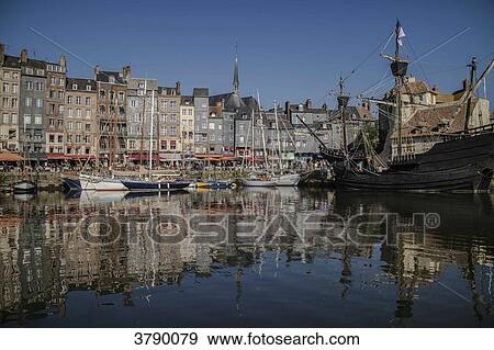 France, Normandie, Honfleur Harbour. View Large Photo Image Stock Photo - France, Normandie, Honfleur Harbour.. Fotosearch