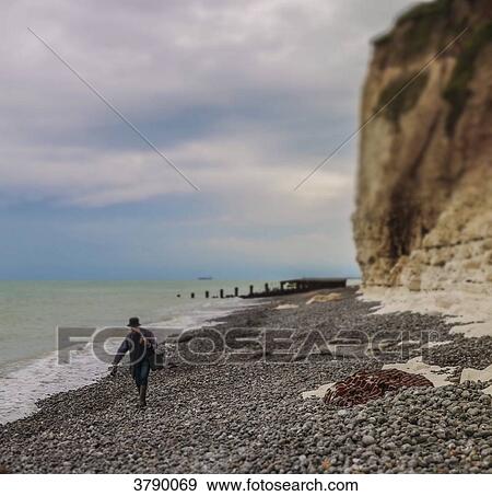 Stock Photo - France, Normandie's beach near Dieppe. Fotosearch