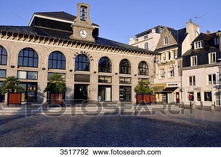 Stock Image - France, North-Western France, Brittany, Concarneau, the Halles in the open city. Fotosearch