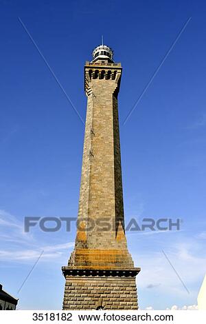 Stock Image - France, North-Western France, Brittany, Eckmuhl lighthouse on the Pointe de Penmarch. Fotosearch