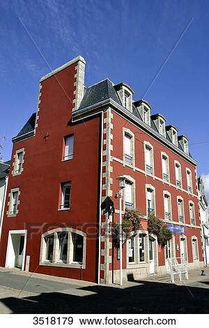 France, North-Western France, Brittany, Le Guilvinec, fishing port, building of the Caisse Maritime (maritime fund). View Large Photo Image Stock Photo - France, North-Western France, Brittany, Le Guilvinec, fishing port, building of the Caisse Maritime (maritime fund).. Fotosearch