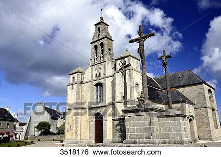 France, North-Western France, Brittany, Church of Plounour Menez View Large Photo Image Stock Photograph - France, North-Western France, Brittany, Church of Plounour Menez. Fotosearch