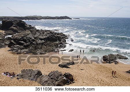 Stock Photograph - France, North-Western France, Ile d'Yeu, beach of Ker Daniau. Fotosearch