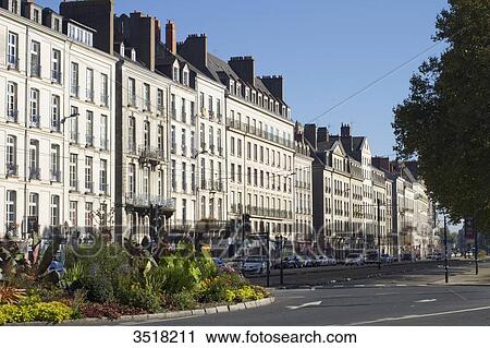 France, North Western France, Nantes, Quai de la Fosse. View Large Photo Image Stock Image - France, North Western France, Nantes, Quai de la Fosse.. Fotosearch