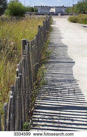 France, North-Western France, Nantes, Ile de Nantes, Parc des Chantiers, wooden barrier View Large Photo Image Stock Photo - France, North-Western France, Nantes, Ile de Nantes, Parc des Chantiers, wooden barrier. Fotosearch