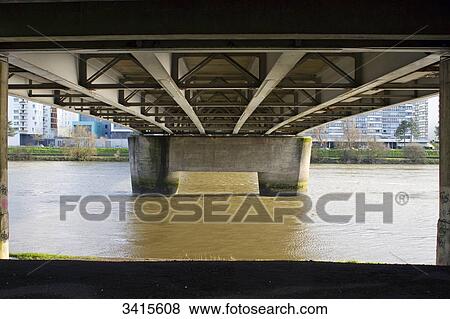 France, North-Western France, Nantes, underside of a bridge View Large Photo Image Stock Photo - France, North-Western France, Nantes, underside of a bridge. Fotosearch