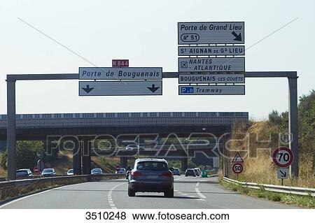 Stock Photo - France, North-Western France, Nantes, ring road. Fotosearch