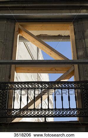 France, North-Western France, Nantes, Rue Santeuil, protection of the former facade of a demolished building on a construction site, 2014 View Large Photo Image Stock Photograph - France, North-Western France, Nantes, Rue Santeuil, protection of the former facade of a demolished building on a construction site, 2014. Fotosearch