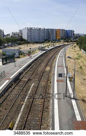 France, North-Western France, Reze, railroad tracks at the railway station of Reze-Pont-Rousseau View Large Photo Image Stock Photography - France, North-Western France, Reze, railroad tracks at the railway station of Reze-Pont-Rousseau. Fotosearch