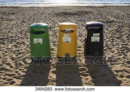 France, North-Western France, Saint-Michel-Chef-Chef, Tharon-Plage, recycling bins View Large Photo Image Stock Image - France, North-Western France, Saint-Michel-Chef-Chef, Tharon-Plage, recycling bins. Fotosearch