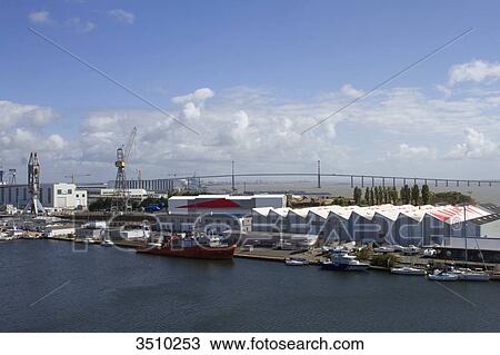 France, North-Western France, Saint-Nazaire, port and bridge at the mouth of the Loire River View Large Photo Image Stock Image - France, North-Western France, Saint-Nazaire, port and bridge at the mouth of the Loire River. Fotosearch