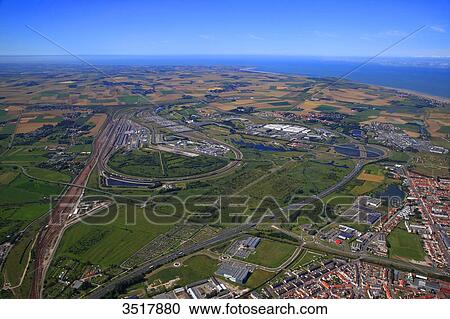 France, Northern France, Pas de Calais. Calais. Eurotunnel site and Cite Euopr mall. View Large Photo Image Stock Image - France, Northern France, Pas de Calais. Calais. Eurotunnel site and Cite Euopr mall.. Fotosearch